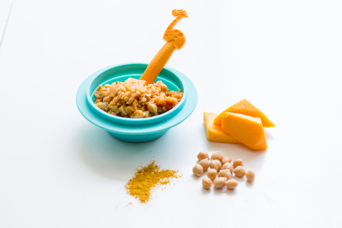 Toddler Very Mild Chickpea & Butternut Curry with Rice YUM Baby